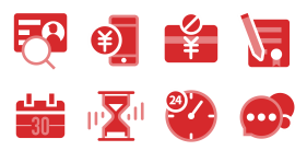 Full red financial technology Icons