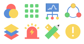 Icons related to operation and maintenance management Icons