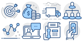 Linear blue financial business icon Icons