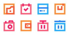 Multi color financial wind Icon Icons