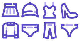 Clothes, shoes and hats Icons