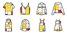 Clothing - Mondrian style collection Icons