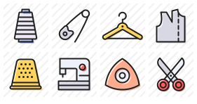 Color icon of tailor's thread laying surface Icons