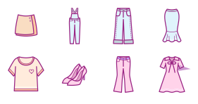 Girl heart clothing Icons