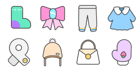 Little children's clothes Icons
