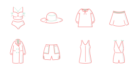 Multi color icons for clothing Icons