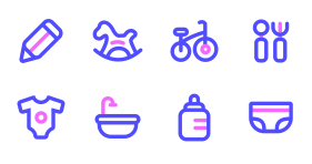 Maternal and infant supplies Icons
