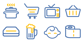 Supermarket classification Icons