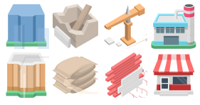 3D building and materials Icons