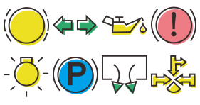 Automobile instrument indicator Icons
