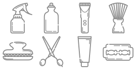 Hairdressing supplies Icons