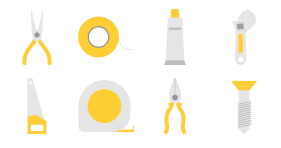 Hardware and tools accessories Icons