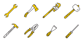 Hardware tool two color ban Icons