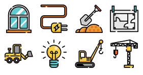Multi color construction Icon Icons
