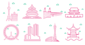 Urban landmarks Icons