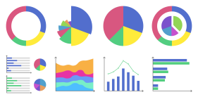 Chart data graph - Multicolor Icons