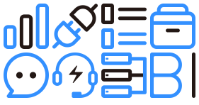 Data center 1.1.1 (blue black linear) Icons
