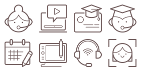 Icon of online education service industry Icons