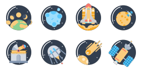 Space Planet colorful Icon Icons