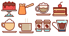 Coffee shop related Icon Icons