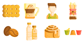 Coffee shop related icons Icons