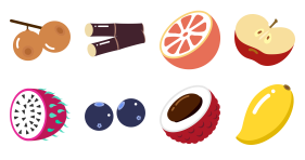 Colorful fruits - Supplement Icons
