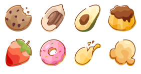 Delicious snacks Icons