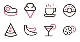 Design of food and beverage Icon Icons