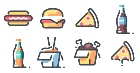 Fast food color icon Icons