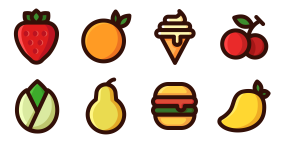 Food edge multi color icon Icons