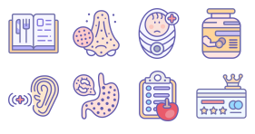 Food nutrition and medicine - face icon Icons