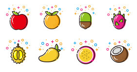Fresh fruit - facial Icon Icons