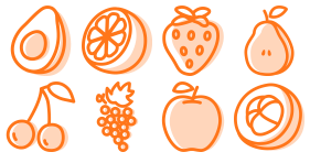 Fresh fruit house Icons