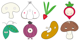 Fresh Vegetables Icons