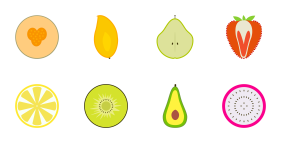 Fruit multicolor icon series Icons