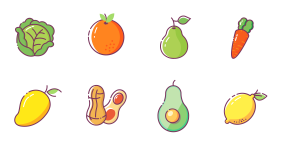 Fruits and vegetables Icons