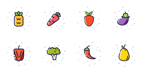 Icon- fruits and vegetables Icons