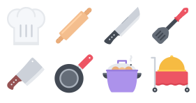 Kitchen utensils flat Icon Icons