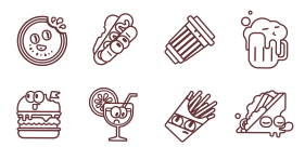 Linear thermal bomb food Icons