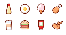 Meet food collection light food fast food Icons