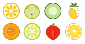Multicolor fruits and vegetables Icon Icons