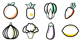 Muzi fruits and vegetables Icons