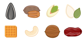 Nut snacks Icons