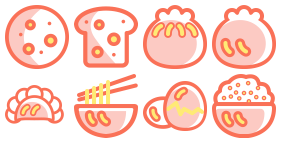 Nutritious breakfast Icons