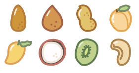 Nuts and snacks Icons