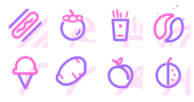 Purple gradient food Icons