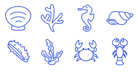 Seafood linear Icon Icons