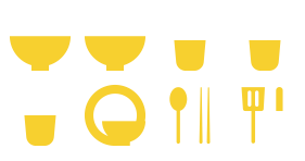 Simple bright yellow flat dining Icon Icons