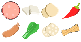 Spicy hot pot Icons