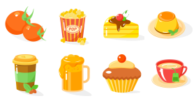 Spring new food series Icons
